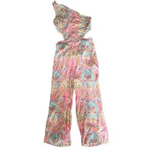 Shruti Sancheti Jumpsuit Women's L/XL Multi-Colored Wide Leg Paisley *ALTERED*